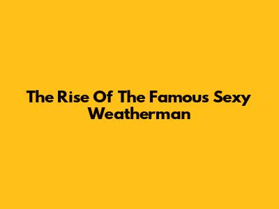 The Rise Of The Famous Sexy Weatherman