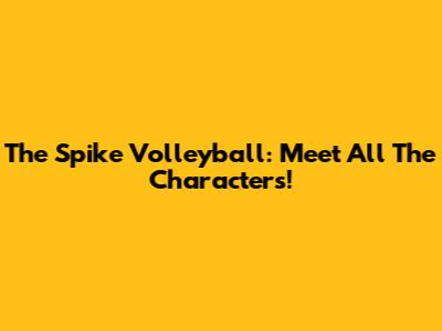 The Spike Volleyball: Meet All The Characters!