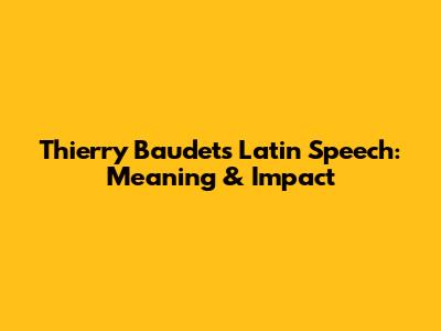 Thierry Baudet's Latin Speech: Meaning & Impact