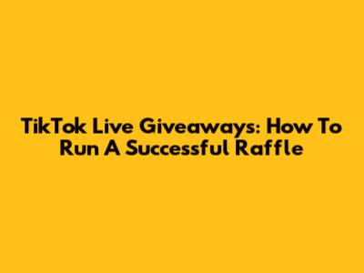 TikTok Live Giveaways: How To Run A Successful Raffle