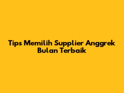 Tips Memilih Supplier Anggrek Bulan Terbaik