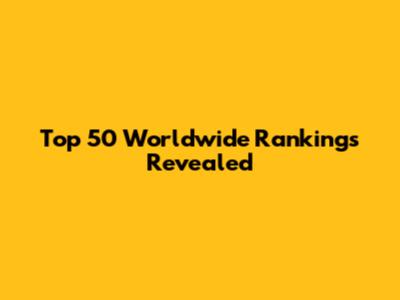 Top 50 Worldwide Rankings Revealed