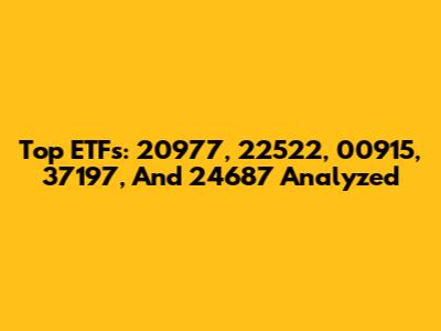Top ETFs: 20977, 22522, 00915, 37197, And 24687 Analyzed