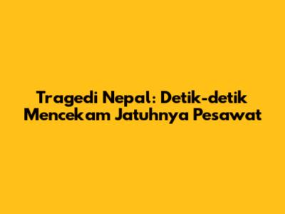 Tragedi Nepal: Detik-detik Mencekam Jatuhnya Pesawat