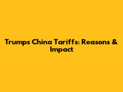 Trump's China Tariffs: Reasons & Impact