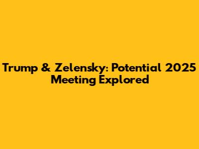 Trump & Zelensky: Potential 2025 Meeting Explored