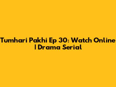 Tumhari Pakhi Ep 30: Watch Online | Drama Serial