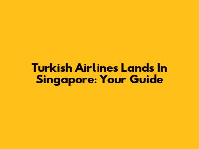 Turkish Airlines Lands In Singapore: Your Guide