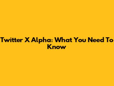 Twitter X Alpha: What You Need To Know