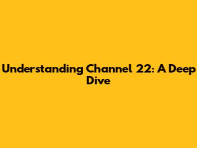 Understanding Channel 22: A Deep Dive