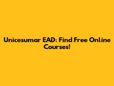 Unicesumar EAD: Find Free Online Courses!