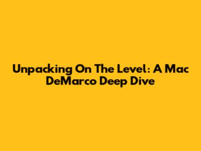 Unpacking 'On The Level': A Mac DeMarco Deep Dive
