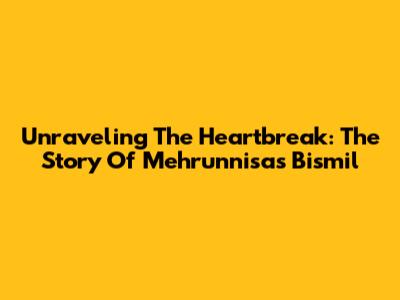 Unraveling The Heartbreak: The Story Of Mehrunnisa's 'Bismil'
