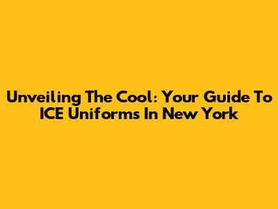 Unveiling The Cool: Your Guide To ICE Uniforms In New York