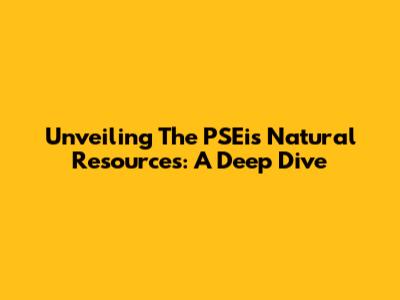 Unveiling The PSEi's Natural Resources: A Deep Dive