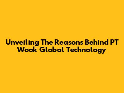 Unveiling The Reasons Behind PT Wook Global Technology