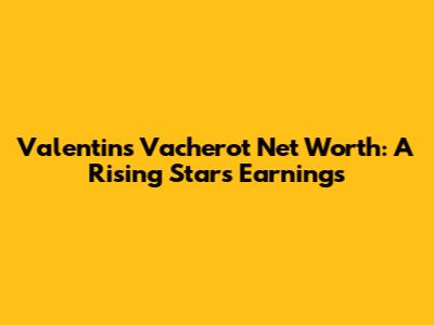 Valentins Vacherot Net Worth: A Rising Star's Earnings