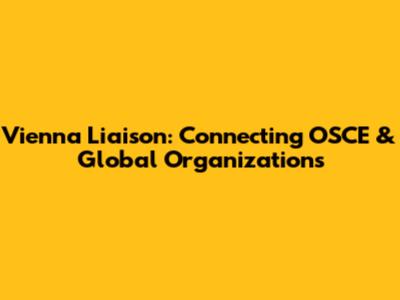 Vienna Liaison: Connecting OSCE & Global Organizations