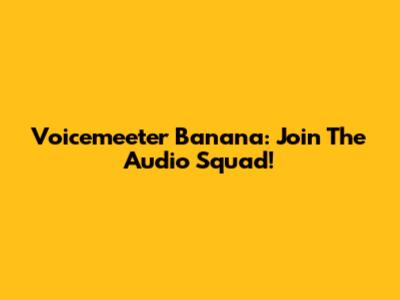 Voicemeeter Banana: Join The Audio Squad!