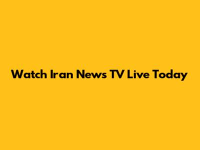 Watch Iran News TV Live Today