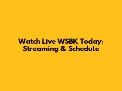 Watch Live WSBK Today: Streaming & Schedule