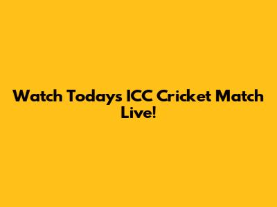 Watch Today's ICC Cricket Match Live!