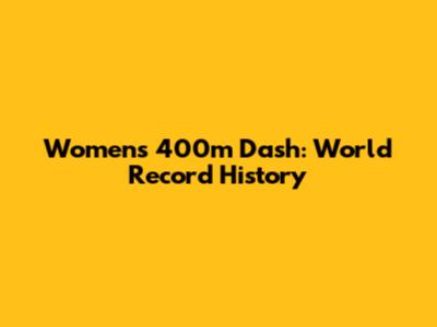 Women's 400m Dash: World Record History