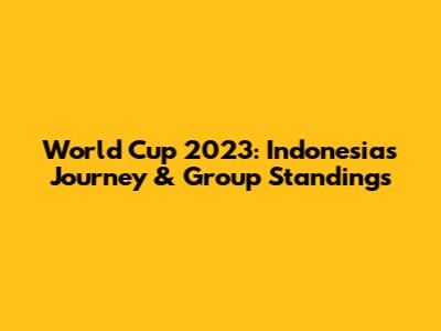 World Cup 2023: Indonesia's Journey & Group Standings