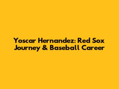Yoscar Hernandez: Red Sox Journey & Baseball Career