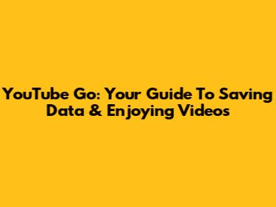 YouTube Go: Your Guide To Saving Data & Enjoying Videos