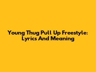 Young Thug Pull Up Freestyle: Lyrics And Meaning