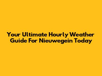 Your Ultimate Hourly Weather Guide For Nieuwegein Today