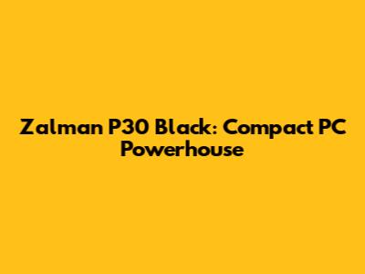 Zalman P30 Black: Compact PC Powerhouse
