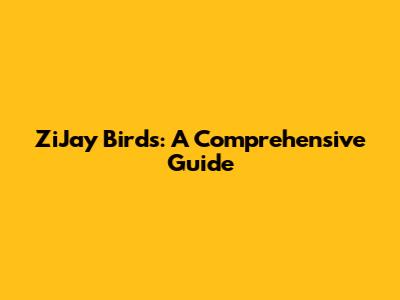 ZiJay Birds: A Comprehensive Guide