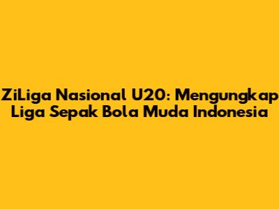 ZiLiga Nasional U20: Mengungkap Liga Sepak Bola Muda Indonesia